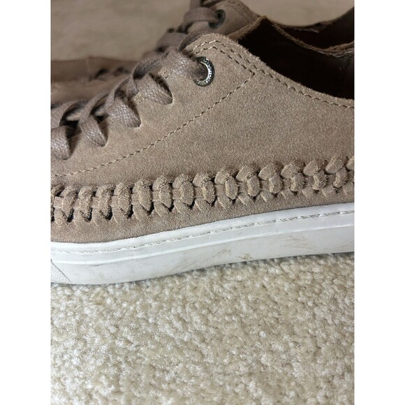 TOMS Women’s 8.5 Tan Suede Braided Lace Up Flats Sneakers Shoes - Picture 7 of 9